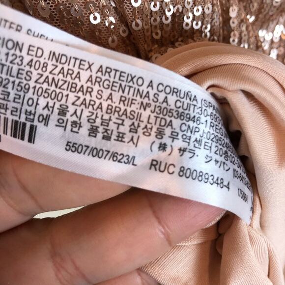 NWT Zara Blogger Sequin Ruffle One Shoulder Dress. - Picture 12 of 14